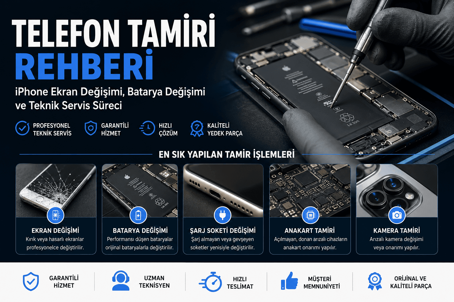 Telefon Tamiri Öncesi Bilmeniz Gerekenler: iPhone Tamiri, Ekran Değişimi, Batarya Değişimi ve Teknik Servis Rehberi teknik analizi